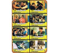 Zuhhgii Póster clásico retro de la película The Big HIT, juego de tarjetas de lobby original de Mark Wahlberg Lou Diamond Phillips Vintage Metal Cartel de estaño antiguo de película de TV regalo