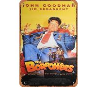 Zuhhgii Póster clásico retro de la película The BORROWERS Original Daybill Movie Poster John Goodman Jim Broadbent Vintage Metal Tin Sign Old TV Film Poster Gift Karaoke Bar Pub Club Placas