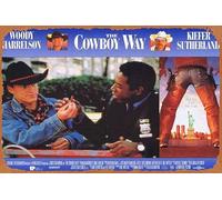 Zuhhgii Póster clásico retro de la película The Cowboy Way Original Lobby Card 3 Woody Harrelson Kiefer Sutherland Dylan McDermott Vintage Metal Tin Sign Old TV Film Poster Gift Karaoke Bar Pub Club