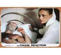 Zuhhgii Póster clásico vintage de la película antigua Chain Reaction de The 1980 Steve Bisley Very Rare US Movie Still 9 Film Poster Metal Tin Sign TV Poster Gift Karaoke Bar Pub Club Placas de pared