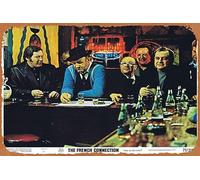 Zuhhgii Póster clásico vintage de la película The FRENCH CONNECTION Original Lobby Card 4 Gene Hackman Roy Scheider Retro Metal Film TV Poster Gift Karaoke Bar Pub Club Placas decorativas de pared Man