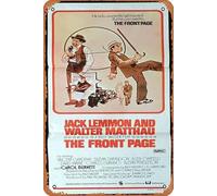 Zuhhgii Póster clásico vintage de la película The Front Page, póster original de la película Daybill Walter Matthau Jack Lemmon Billy Wilder Retro Metal Film TV Poster Gift Karaoke Bar Pub Club