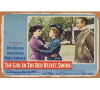 Zuhhgii Póster clásico vintage de la película The Girl in the Red Velvet Swing Original Lobby Card 7 Ray Milland Joan Collins Retro Metal Film TV Poster Gift Karaoke Bar Pub Club Decorativo Wall