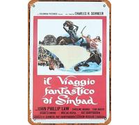 Zuhhgii Póster clásico vintage de película The Golden Voyage of SINBAD Original Locandina Movie Poster Ray Harryhausen Retro Metal Film TV Poster Gift Karaoke Bar Pub Club Placas decorativas de pared