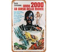 Zuhhgii Póster de la película Death Race 2000, letrero de metal vintage para pared, el mejor regalo, 12 x 8 pulgadas, arte retro, letrero de metal para café y bar, decoración de pared