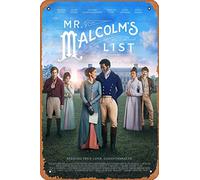 Zuhhgii Póster de la película Mr. Malcolm's List (Freida Pinto, Oliver Jackson-cohen), cartel de estaño para cine y cine de 8 x 12 pulgadas, letrero de metal vintage para decoración del hogar, bar