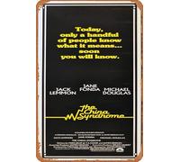 Zuhhgii Póster de la película The China Syndrome Retro Film Tin Sign Cafe Restaurant Home Wall Retro Club Restaurant Man Cave Gift Vintage Metal Sign 12 x 8 pulgadas