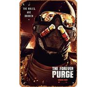 Zuhhgii Póster de la película The Forever Purge (Ana De La Reguera, Josh Lucas) Cartel de estaño para cine, cine, cine y teatro, 8 x 12 pulgadas, letrero de metal vintage para decoración del hogar