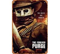 Zuhhgii Póster de la película The Forever Purge (Ana De La Reguera, Josh Lucas) Cartel de estaño para cine y cine de 8 x 12 pulgadas, letrero de metal vintage para decoración del hogar, bar, pub