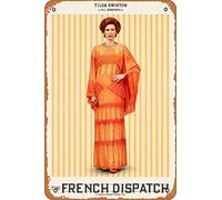 Zuhhgii Póster de la película The French Dispatch (Tilda Swinton, J.k.l. Berensen), cartel de estaño para cine y cine, 8 x 12 pulgadas, letrero de metal vintage para decoración del hogar, bar, pub