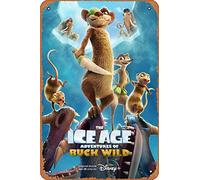 Zuhhgii Póster de la película The Ice Age Adventures Of Buck Wild (Simon Pegg, Utkarsh Ambudkar), letrero de estaño, cine y cine, 8 x 12 pulgadas, letrero de metal vintage para decoración del hogar