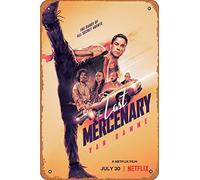 Zuhhgii Póster de la película The Last Mercenary (Jean-claude Van Damme, Alban Ivanov), letrero de estaño, cine y cine, 8 x 12 pulgadas, letrero de metal vintage para decoración del hogar, bar, pub