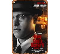 Zuhhgii Póster de la película The Many Saints Of Newark (Corey Stoll, Junior Soprano) - Cartel de estaño para cine, cine y cine, 8 x 12 pulgadas, letrero de metal vintage para decoración del hogar