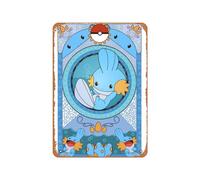 Zuhhgii Póster de metal vintage - Erin Fitzgerald Vitral Mudkip letrero de estaño de 12 x 8 pulgadas, adecuado para decoración de pared de bar, cafetería, garaje, cueva de hombre