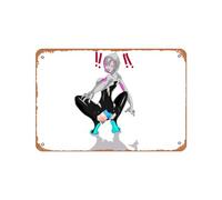 Zuhhgii Póster de metal vintage - John Acosta Spider-Gwen Cartel de hojalata de 12 x 8 pulgadas, adecuado para decoración de pared de bar, cafetería, garaje, cueva de hombre