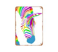 Zuhhgii Póster de metal vintage - Laura Turner Zebra Cartel de lata de 12 x 8 pulgadas adecuado para decoración de pared de bar, cafetería, garaje, cueva de hombre