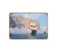 Zuhhgii Póster de metal vintage - Simon Kozhin New Albion Sir Francis Drake's Ship Golden Hind Tin Sign 12 x 8 pulgadas adecuado para decoración de pared de bar, cafetería, garaje, cueva de hombre