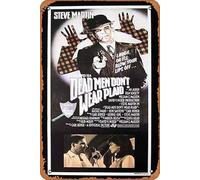 Zuhhgii Póster de película clásica vintage con texto en inglés "Dead Men Don't Wear PLAID" de Steve Martin Film Noir Spoof Film Poster Metal Tin Sign TV Poster Gift Karaoke Bar Pub Club Placas
