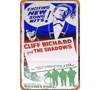 Zuhhgii Póster de película clásica vintage de la película "CLIFF RICHARD AND THE SHADOWS" original de los años 60, cartel de película de metal, cartel de TV, regalo para karaoke, bar, pub, club