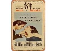 Zuhhgii Póster de película de All The Fine Young Cannibals, letrero de estaño retro para cafetería, restaurante, hogar, club, restaurante, cueva, regalo, vintage, metal, 12 x 8 pulgadas.