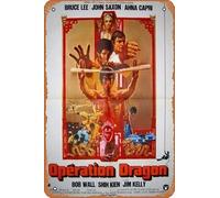 Zuhhgii Póster de película de Enter The Dragon, letrero de lata retro para cafetería, restaurante, hogar, club, restaurante, cueva, regalo, vintage, metal, 12 x 8 pulgadas.