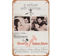 Zuhhgii Póster de película de estilo italiano de divorcio, letrero de metal vintage para pared, el mejor regalo, 12 x 8 pulgadas, arte retro, letrero de metal para café y bar, decoración de pared