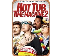 Zuhhgii Póster de película de Hot Tub Time Machine 2, póster de película vintage, letrero de estaño, decoración de pared, póster musical, bar, pub, cafetería, cocina, baño, karaoke, retro, letrero de