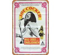 Zuhhgii Póster de película de Joe Cocker Rock and Roll; cartel vintage de hojalata, retro de película antigua, póster de metal para TV, bar, karaoke, cueva, 20,3 x 30,5 cm