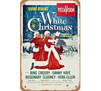 Zuhhgii Póster de película de Navidad blanca (Bing Crosby, Rosemary Clooney), cartel de estaño para cine, cine, cine y teatro, 8 x 12 pulgadas, letrero de metal vintage para decoración del hogar, bar