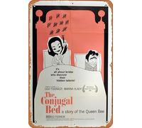 Zuhhgii Póster de película de The Conjugal Bed Retro Film Tin Sign Cafe Restaurant Home Wall Retro Club Restaurant Man Cave Gift Vintage Metal Sign 30.5 x 20.3 cm
