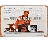 Zuhhgii Póster de película de The Left Handed Gun Retro Film Tin Sign Cafe Restaurant Home Wall Retro Club Restaurant Man Cave Gift Vintage Metal Sign 12 x 8 pulgadas