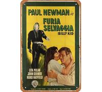Zuhhgii Póster de película de The Left Handed Gun Retro Film Tin Sign Cafe Restaurant Home Wall Retro Club Restaurant Man Cave Gift Vintage Metal Sign 12 x 8 pulgadas