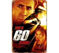 Zuhhgii Póster de película Gone In 60 Seconds (Nicolas Cage, Angelina Jolie), cartel de estaño, cine cine, cine, 8 x 12 pulgadas, letrero de metal vintage para decoración del hogar, bar, pub, garaje