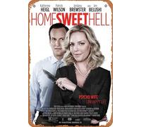 Zuhhgii Póster de película Home Sweet Hell, póster de película vintage, letrero de estaño, decoración de película clásica, arte de pared, póster musical, bar, pub, cafetería, pared, cocina, baño