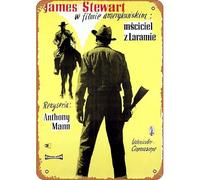 Zuhhgii Póster de película polaca, diseño de hombre de Laramie, póster de película polaca, cartel retro de estaño, 8 x 12 pulgadas, póster de cine clásico de televisión, carteles musicales, tienda de