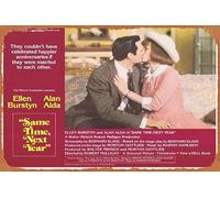 Zuhhgii Póster de película retro con texto en inglés "Same Time Next Year", tarjeta original del vestíbulo 4 Ellen Burstyn Alan Alda, cartel de estaño de 8 x 12 pulgadas, vintage de película antigua
