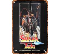 Zuhhgii Póster de película retro de Shaka Zulu, una hoja, póster de película El último gran guerrero, letrero de lata de 8 x 12 pulgadas, póster clásico de película antigua, letrero de metal, bar,