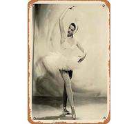Zuhhgii Póster de película retro del lago de los cisnes (Zizi Jeanmaire?), letrero de estaño de los años 50, vintage de película antigua, póster de metal, letrero de TV, bar, regalo, karaoke, club de