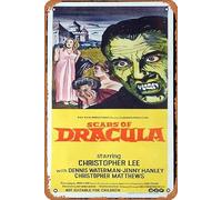 Zuhhgii Póster de película retro SCARS OF DRACULA Original Daybill Póster de la película Christopher Lee Hammer Horror Cartel de lata de 8 x 12 pulgadas, Vintage of Classic Old Film Poster Metal Sign