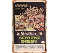 Zuhhgii Póster de película retro Soylent Green 1973, cartel de estaño, clásico de película antigua, letrero de metal, letrero de TV, bar, regalo, karaoke, club de música, restaurante, cueva de hombre