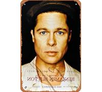 Zuhhgii Póster de película The Curious Case Of Benjamin Button, cartel retro de estaño, cafetería, restaurante, hogar, club, restaurante, cueva, regalo, vintage, metal, 30,5 x 20,3 cm.