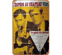 Zuhhgii Póster de película The Man from U.N.C.L.E. - The Spy In The Green Hat Movie Poster Retro Film Tin Sign Cafe Restaurant Home Wall Retro Club Restaurant Man Cave Gift Vintage Metal Sign