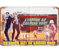Zuhhgii Póster de película The Man from U.N.C.L.E. - The Spy In The Green Hat Movie Poster Retro Film Tin Sign Cafe Restaurant Home Wall Retro Club Restaurant Man Cave Gift Vintage Metal Sign
