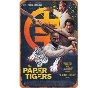 Zuhhgii Póster de película The Paper Tigers (Ron Yuan, Mykel Shannon Jenkins) - Cartel de estaño para cine y cine de 8 x 12 pulgadas, letrero de metal vintage para decoración del hogar, bar, pub