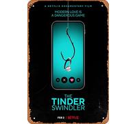 Zuhhgii Póster de película The Tinder Swindler (Felicity Morris, documental), cartel de estaño para cine o cine de 8 x 12 pulgadas, letrero de metal vintage para decoración del hogar, bar, pub, garaje
