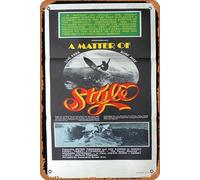 Zuhhgii Póster de película vintage con texto en inglés "A MATTER OF STYLE", póster original de la película de surf, cartel de metal para bar, karaoke, club, hombre, cueva, decoración de pared, 8 x 12