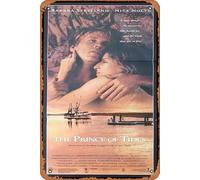 Zuhhgii Póster de película vintage con texto en inglés "El príncipe de las mareas" original de la película Barbra Streisand Nick Nolte Retro of Classic Old Film Poster Metal Sign TV Bar Wall Club