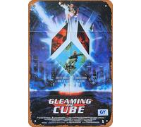 Zuhhgii Póster de película vintage de 1989 con texto "Gleaming The Cube", cartel de metal para TV, bar, pared, club, restaurante, cueva, hombre, decoración de pared, 20,3 x 30,5 cm, placas retro