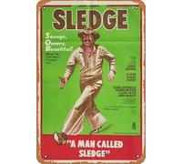 Zuhhgii Póster de película vintage de Man Called Sledge, un cartel de película vintage de 1970, retro de película antigua, cartel de metal, letrero de TV, bar, karaoke, cueva de hombre, decoración de