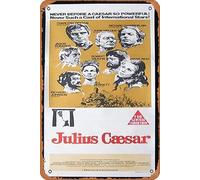 Zuhhgii Póster retro clásico de Julio César original de la película Daybill Charlton Heston, póster de película para decoración de pared, letrero de metal para regalo, karaoke, hombre, cueva, bar, pub